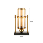 SOGA 34cm Modern Transparent Glass Flower Vase with Candle