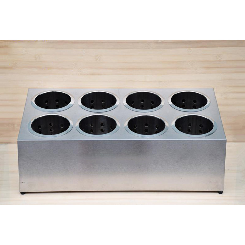 SOGA 2X 18/10 Stainless Steel Commercial Conical Utensils Cutlery Holder with 8 Holes