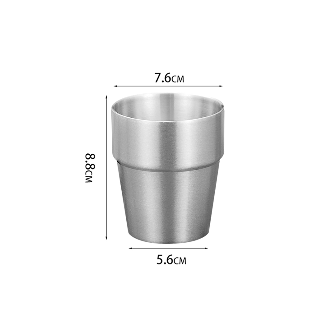 SOGA 260ml Stainless Steel Cups Set of 6 Reusable Durable Silver Drinking Tumblers $ 51