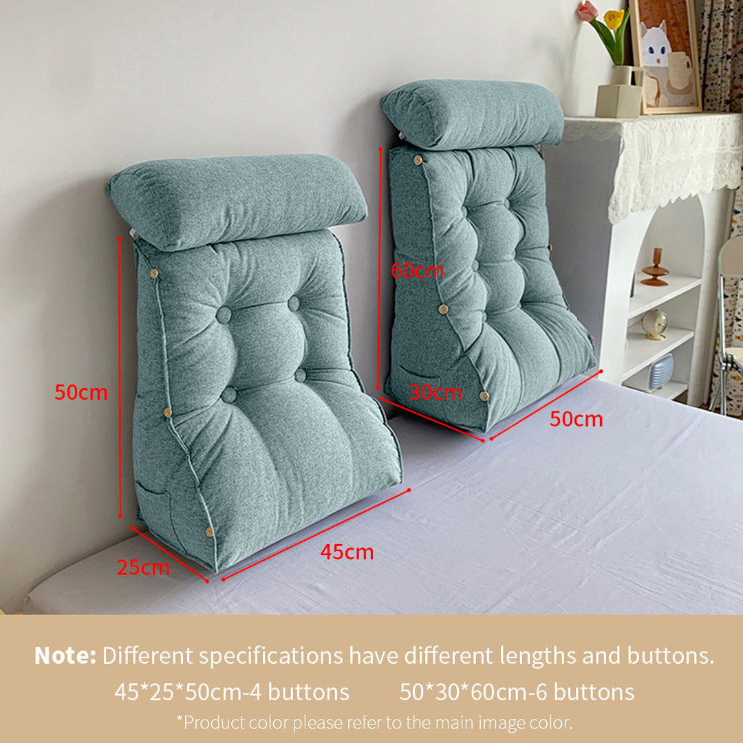 SOGA 4X 45cm Green Triangular Wedge Lumbar Pillow Headboard Backrest Sofa Bed Cushion Home Decor