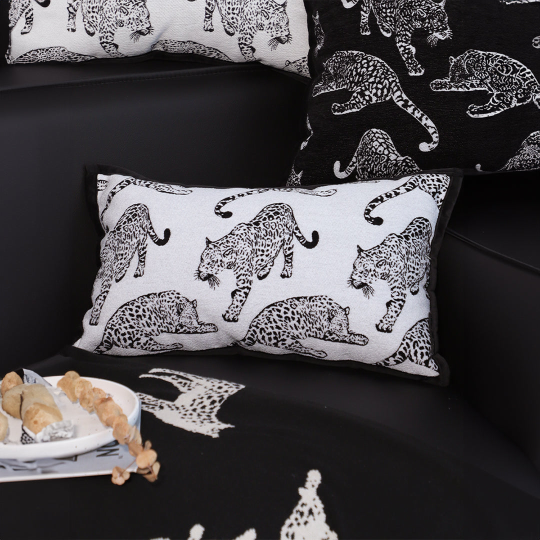 SOGA 2X 30cm Throw Pillow White Leopard Light Luxury Lumbar Decorative Cushion for Living Room