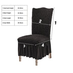 SOGA 2X Black Chair Cover Seat Protector with Ruffle Skirt Stretch Slipcover Wedding Party Home Decor