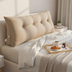 SOGA 4X 120cm Beige Triangular Wedge Bed Pillow Headboard Backrest Bedside Tatami Cushion Home Decor