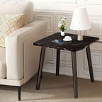 SOGA 40cm Black Ceramic Table Stone Pattern Compact Modern Design with Black Legs