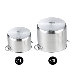 SOGA Stock Pot 21L 50L Top Grade Thick Stainless Steel Stockpot 18/10