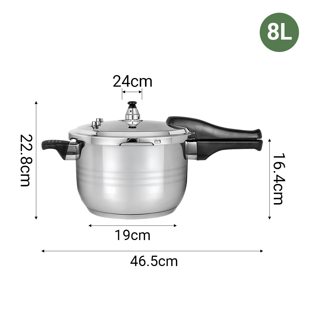 8L Commercial Grade Stainless Steel Pressure Cooker With Seal