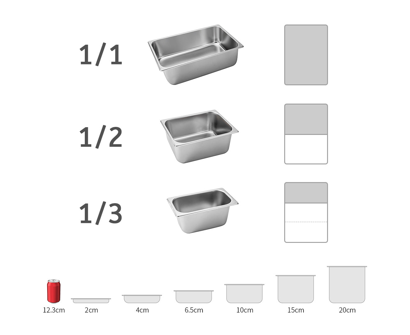 SOGA 2X Gastronorm GN Pan Full Size 1/1 GN Pan 15cm Deep Stainless Steel Tray With Lid