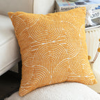 SOGA 2X 50cm Mustard Yellow Throw Pillow Geometric Indoor and Outdoor Corded for Home Decor