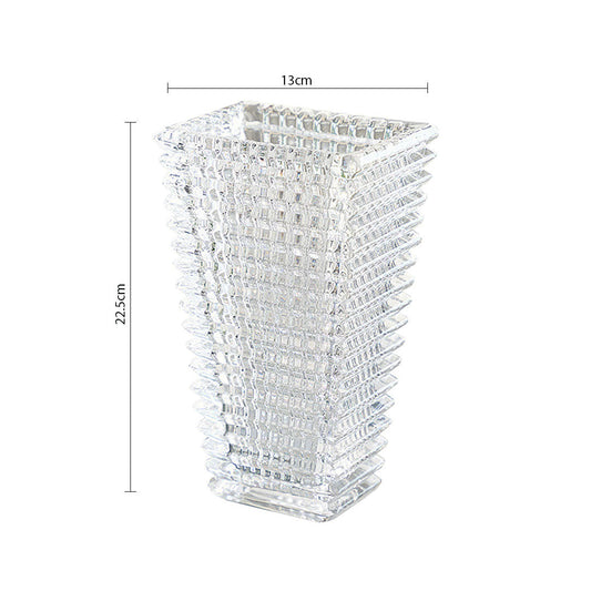 SOGA 22.5cm Handcrafted Clear Glass Vase Classic Design for Home Decor