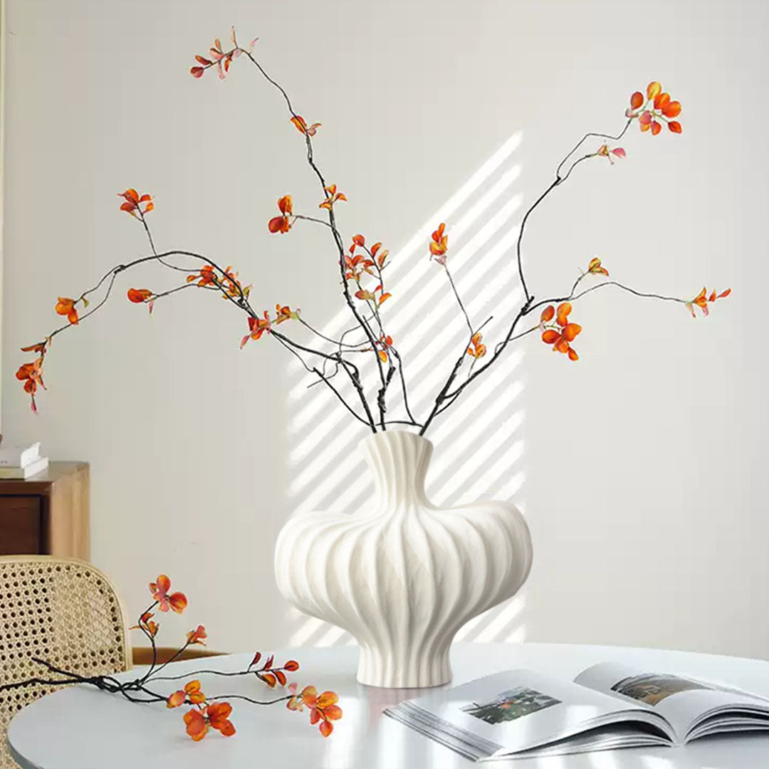 SOGA 2X 25X24cm Ornament Small Matte White Vases Countertop Decoration Accessories Porch Crafts Home Decor