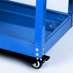 SOGA 3 Tier Tool Storage Cart Portable Service Utility Heavy Duty Mobile Trolley with Hooks Blue