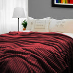 SOGA 2X Burgundy Throw Blanket Warm Cozy Striped Pattern Thin Flannel Coverlet Fleece Bed Sofa Comforter