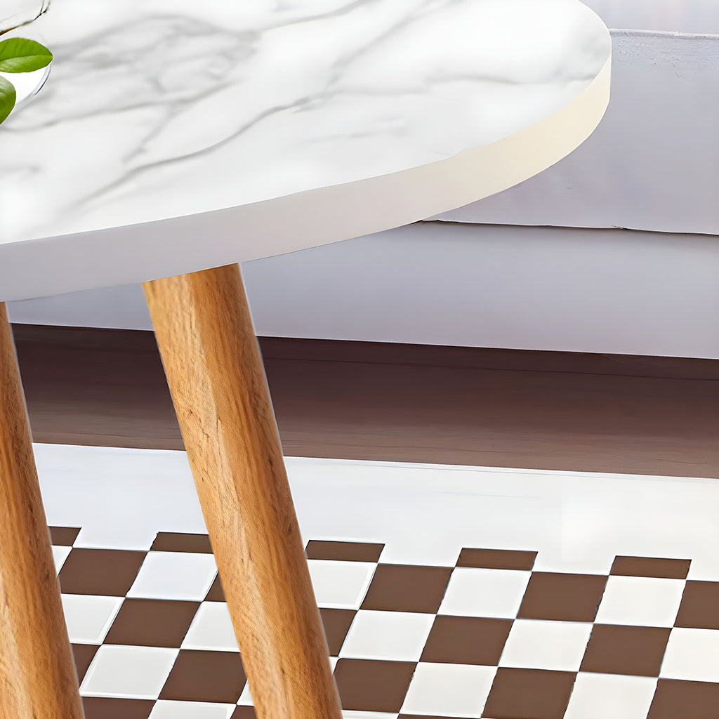 SOGA 2X 80x40cm White Stone Pattern Living Room Nordic  Coffee Table Modern Style