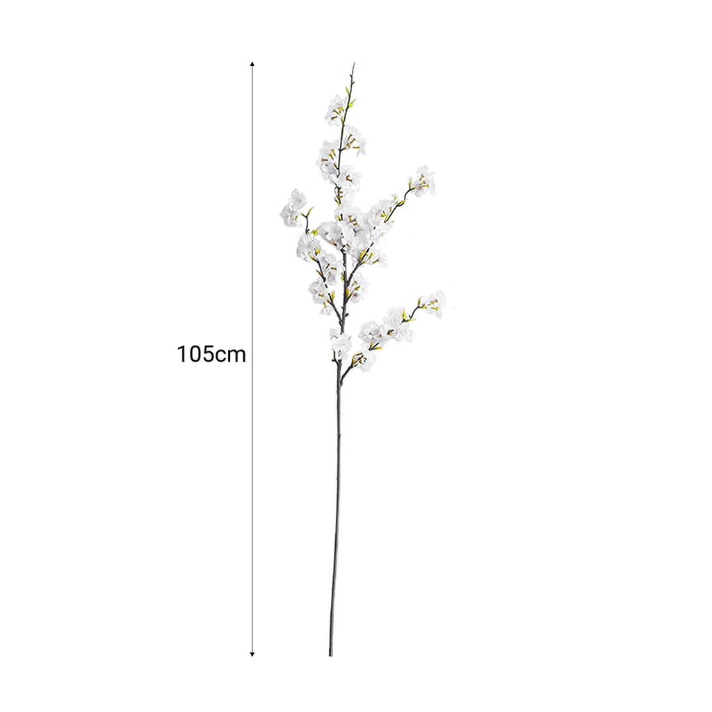 SOGA 67cm Green Glass Tall Floor Vase with 10pcs White Artificial Fake Flower Set