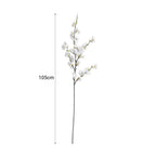SOGA 67cm Green Glass Tall Floor Vase with 10pcs White Artificial Fake Flower Set