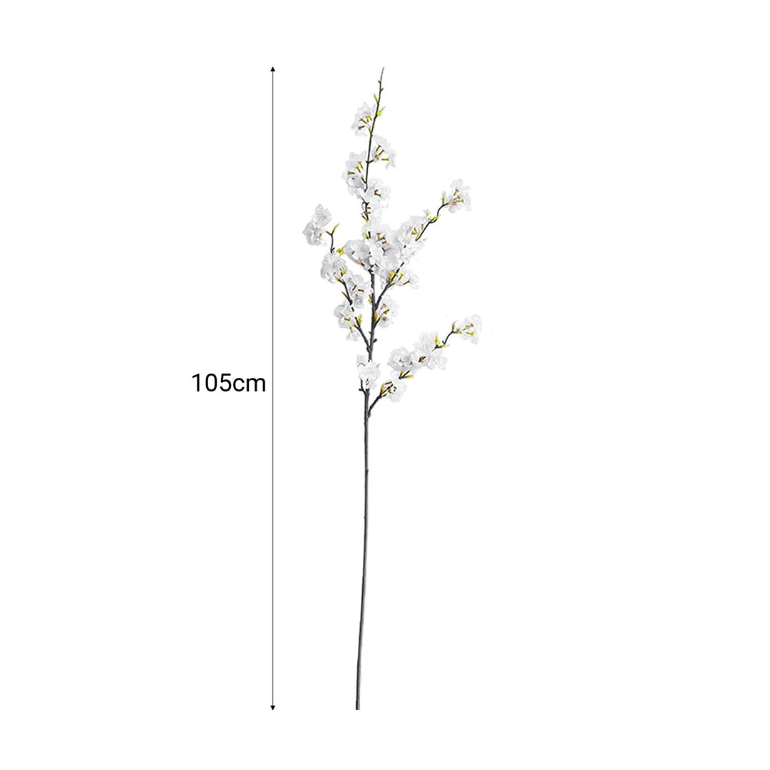 SOGA 67cm Green Glass Tall Floor Vase with 10pcs White Artificial Fake Flower Set