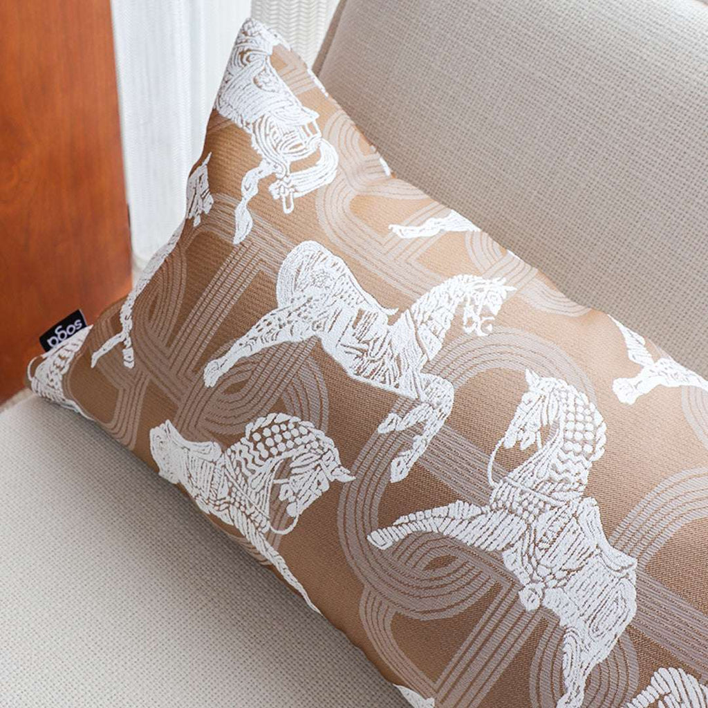 SOGA 2X 35cm Bohemian Camel Brown White Horse Pattern Throw Pillow $ 142