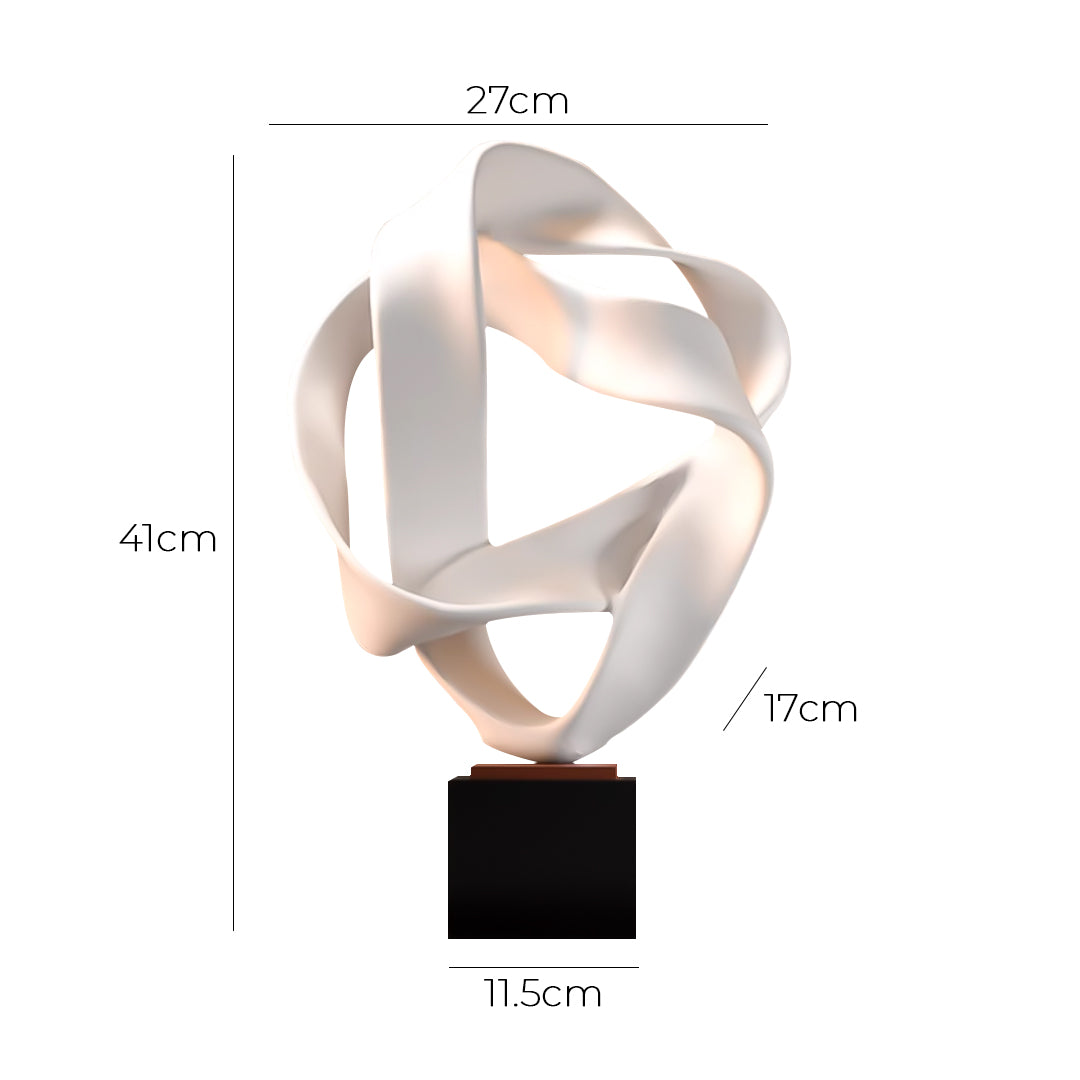 SOGA 41cm White Loop Sculpture – Home Decor