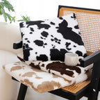 SOGA 2X 45cm Black Cow Print Square Cushion Soft Leaning Plush Backrest Throw Seat Pillow