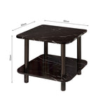 SOGA 60cm Black Ceramic Table Stone Pattern Modern Design with Black Legs