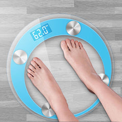 SOGA 180kg Digital Fitness Weight Bathroom Gym Body Glass LCD Electronic Scale White/Blue