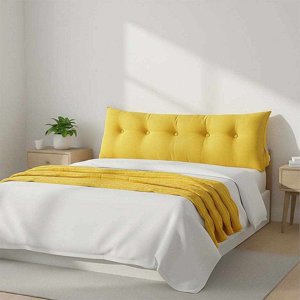 SOGA Home & Living Bundle – Yellow Triangular Wedge Pillow & Yellow Striped Flannel Throw $ 0