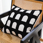 SOGA 45cm Contemporary Black White Arch Pattern Geometric Throw Pillow