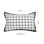SOGA 2X 35cm Moroccan Black Cross Pattern Black Trim Decorative Throw Pillow