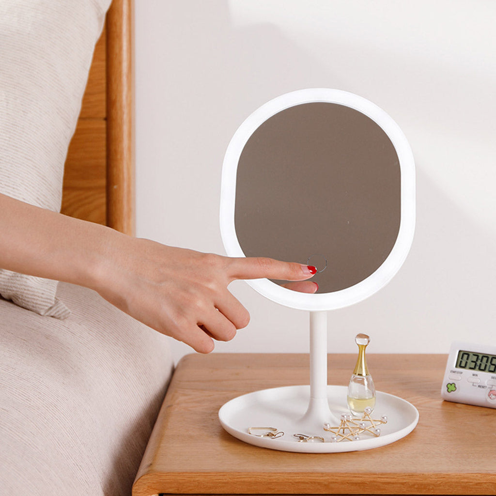SOGA 2X 20cm White Rechargeable LED Light Makeup Mirror | Tabletop Vanity Home Decor