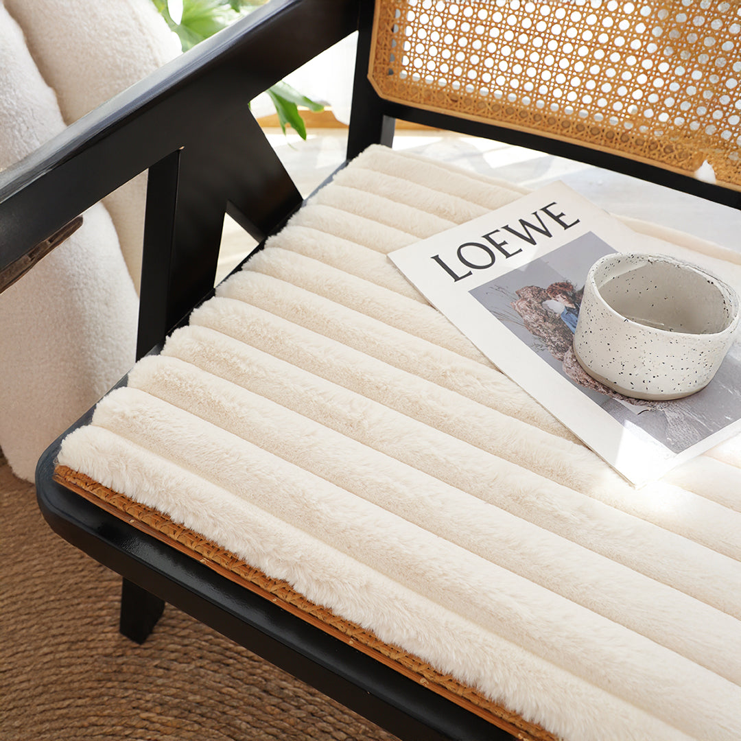 SOGA 2X 45cm Cream Corduroy Square Cushion Soft Leaning Plush Backrest Throw Seat Pillow