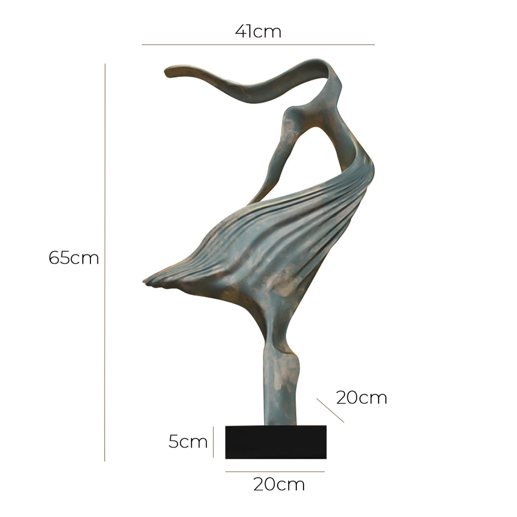 SOGA 65cm Gray Abstract Dancer Sculpture – Decor