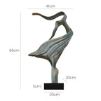 SOGA 65cm Gray Abstract Dancer Sculpture – Decor