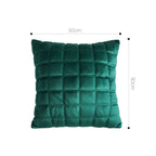 SOGA 2X Quilted Cushion 50cm Emerald Green Grid Pattern Soft Padded Decorative Throw Pillow $ 119