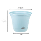 SOGA 19.5cm Blue Plastic Plant Pot Self Watering Planter Flower Bonsai Indoor Outdoor Garden Decor Set of 2