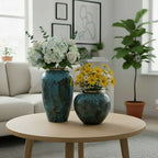 SOGA Home & Living Bundle – Light Blue Ceramic Flower Vases for Elegant Living Room Decor $ 161