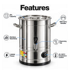 SOGA 2X 25L Stainless Steel URN Commercial Water Boiler 2200W