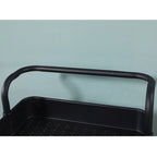 SOGA 2X 3 Tier Steel Black Movable Kitchen Cart Multi-Functional Shelves Storage Organizer with Wheels