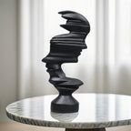 SOGA 44cm Dual-Face Resin Sculpture – Modern Abstract Art Décor