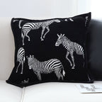 SOGA 50cm Throw Pillow  Black Light Luxury Zebra Square Pillow for Home Decor