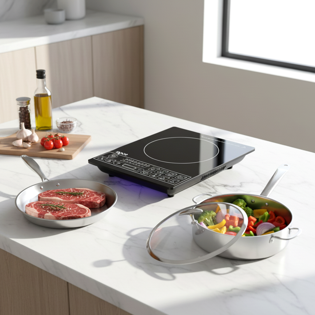 SOGA Kitchenware Bundle – Smart Induction Cooktop, 30cm Saucepan & 28cm Fry Pan $ 261
