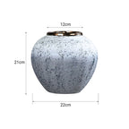 SOGA 21x22cm White and Grey Small Ceramic Flower Vase Elegant Living Room Home Decor