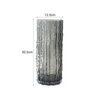 SOGA 30.5cm Handcrafted Grey Glass Vase, Classic Design for Home Decor