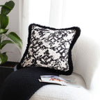 SOGA 45cm Vintage Black Herringbone Pillowcase Set & Square Throw Pillow