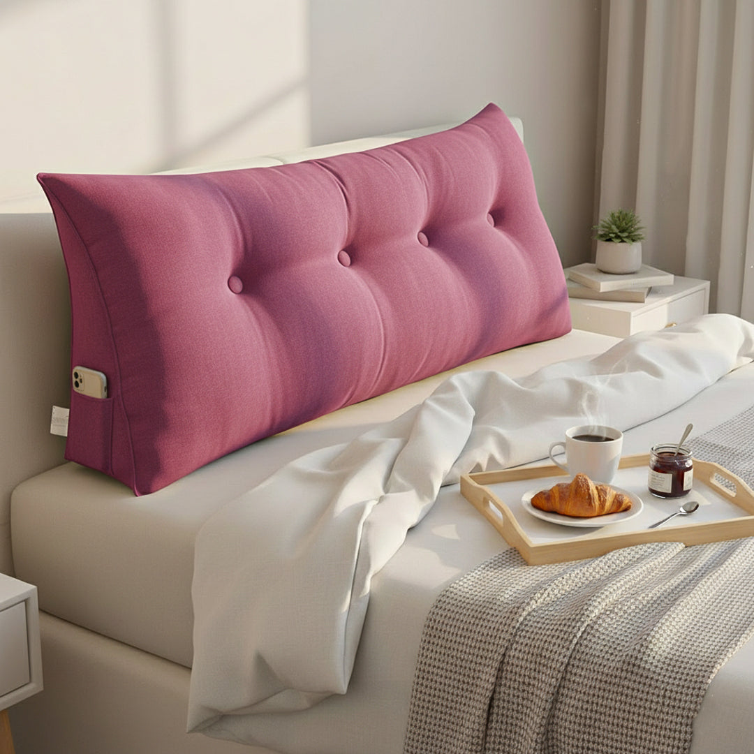 SOGA 2X 120cm Crabapple Red Triangular Wedge Bed Pillow Headboard Backrest Bedside Tatami Cushion Home Decor