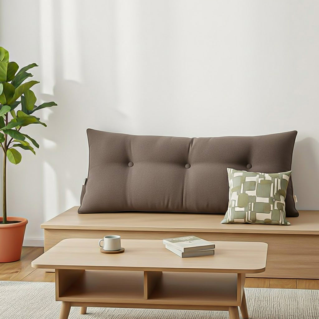 SOGA 2X 100cm Coffee Triangular Wedge Bed Pillow Headboard Backrest Bedside Tatami Cushion Home Decor