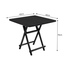 SOGA Black Dining Table Portable Square Surface Space Saving Folding Desk Home Decor