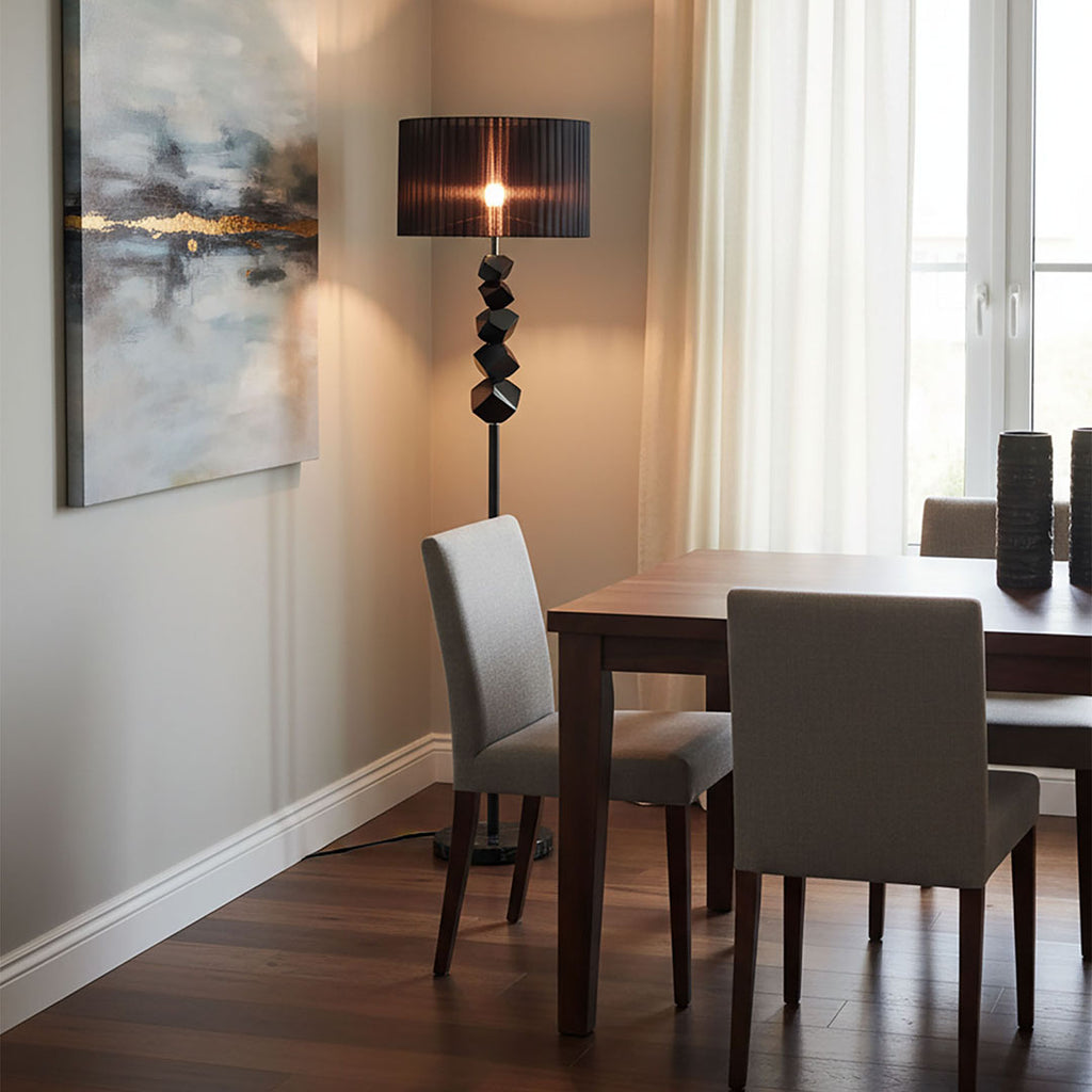 SOGA 2X Floor Lamp Metal Base Standing Light with Dark Shade Tall Lamp