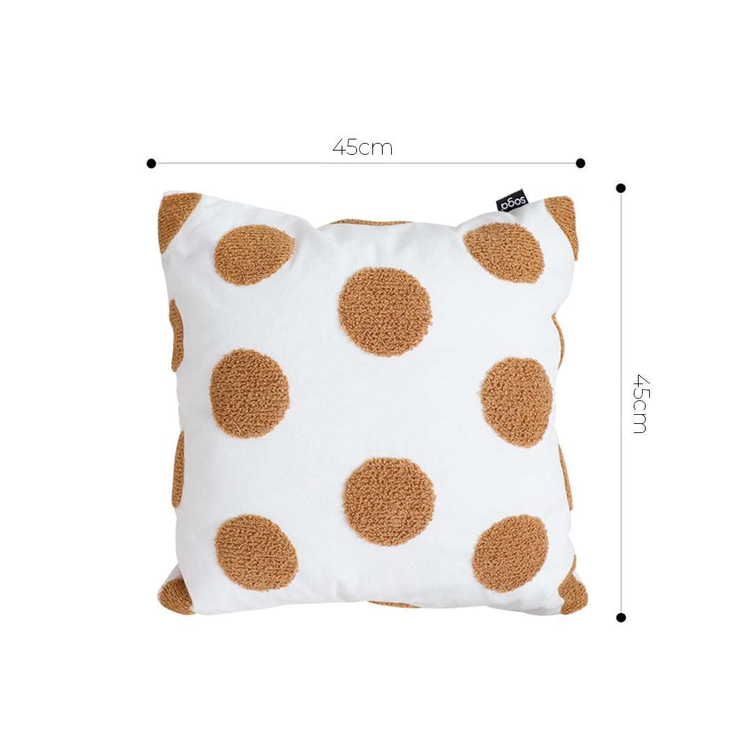 SOGA 2X Tufted Cushion 45cm White Brown Polka Dot Circle Pattern Decorative Throw Pillow $ 129
