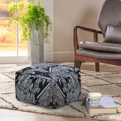 SOGA 2X 55x30cm Black Squared Soft Pouffe Seat Cushion Elegant Home Accent Décor Stylish Footstool