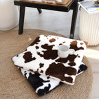 SOGA Coffee Cowhide Cushion – Soft Plush Backrest for Home & Office